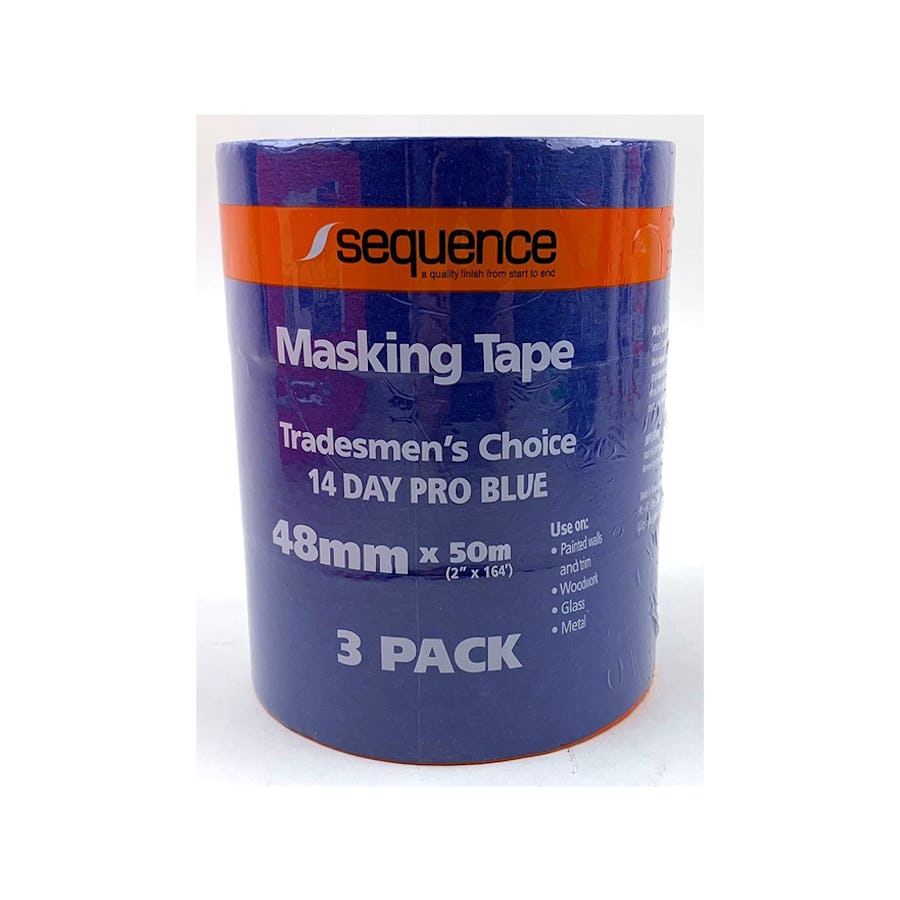 Sequence 14 Day Blue Masking Tape 48mm x 50m 3 Pack